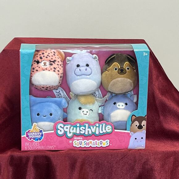 NEW Squishville by Squishmallows 6 Pack Varsity Squad Ultra Soft Plush Toy - Picture 1 of 3